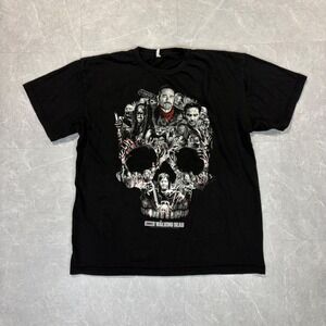 AMC The Walking Dead Skull Character Collage Black T-Shirt Mens XL Rick Daryl